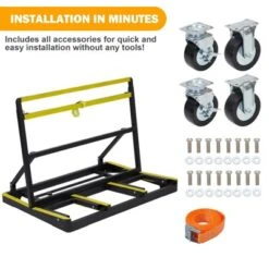 Folding Drywall Cart, Heavy Duty 2200 Lbs Panel Dolly With Extended Deck, Adjustable Casters, Sheetrock Handling Truck -House Beautiful GUEST 003324bf b0f3 4ee3 bf36 67ed496f76ff