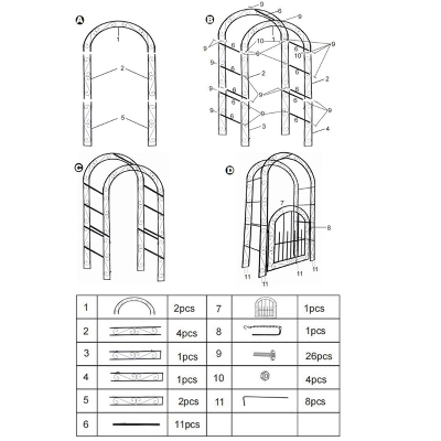 8.8 FT Birdcage Shape Garden Arch, Reinforced Metal Arbor For Climbing Flowers, Rust-Resistant Wedding Pergola 8 8.8 FT Birdcage Shape Garden Arch, Reinforced Metal Arbor For Climbing Flowers, Rust-Resistant Wedding Pergola - Image 6