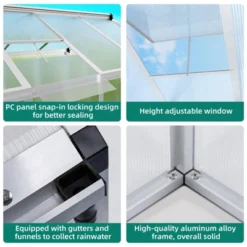 6x8x6.5 Ft Walk-in Greenhouse Large Aluminum Sealed Card Slot Polycarbonate With Roof Vent For Outside Garden Backyard 12 6x8x6.5 Ft Walk-in Greenhouse Large Aluminum Sealed Card Slot Polycarbonate With Roof Vent For Outside Garden Backyard -House Beautiful GUEST 024d5ae7 2f5f 442f 8c6a 6a79d29627a4 1