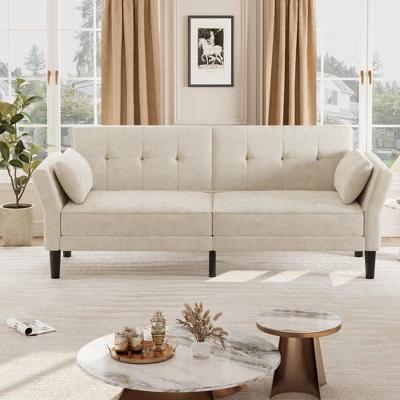 89" Futon Sofa Bed, Convertible Sleeper Sofa With Adjustable Backrest & Armrest, Modern Loveseat Sleeper 9 89" Futon Sofa Bed, Convertible Sleeper Sofa With Adjustable Backrest & Armrest, Modern Loveseat Sleeper - Image 7