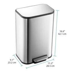 Small Trash Can With Lid, 3.2 Gallon Stainless Steel Garbage Can, Rectangular Step On Waste Bin With Foot Pedal & Inner Bucket 16 Small Trash Can With Lid, 3.2 Gallon Stainless Steel Garbage Can, Rectangular Step On Waste Bin With Foot Pedal & Inner Bucket -House Beautiful GUEST 034daad0 87ee 486e 9890 87ac0d59e7af