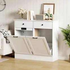 Double Tilt Out Trash Can Cabinet With Deodorising Function, 20 Gallons Freestanding Dog-Proof Garbage Can Cabinet With Hidden Drawers 17 Double Tilt Out Trash Can Cabinet With Deodorising Function, 20 Gallons Freestanding Dog-Proof Garbage Can Cabinet With Hidden Drawers -House Beautiful GUEST 03875134 279a 4aae 99fb 3b9b739f08c3