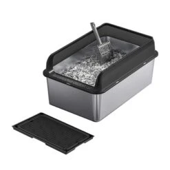 XL Stainless Steel Litter Box With Lid, Litter Box For Big Cats With Sifter Scoop And Double Layer Litter Mat, 8" Deep Metal Cat Litter Box 16 XL Stainless Steel Litter Box With Lid, Litter Box For Big Cats With Sifter Scoop And Double Layer Litter Mat, 8" Deep Metal Cat Litter Box -House Beautiful GUEST 03b93d8d 32ca 475c bacc c707f14b0ae9