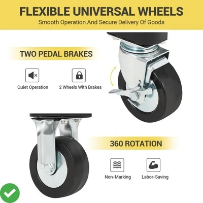 Foldable Dolly 2200 Lbs Capacity With Rubber Swivel Casters Folding Drywall Panel Cart Heavy Duty 6 Foldable Dolly 2200 Lbs Capacity With Rubber Swivel Casters Folding Drywall Panel Cart Heavy Duty - Image 4