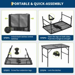 Folding Grill Table,Portable Camping Table With Mesh Desktop,Height Adjustable Lightweight Metal Grill Table 14 Folding Grill Table,Portable Camping Table With Mesh Desktop,Height Adjustable Lightweight Metal Grill Table -House Beautiful GUEST 03c44930 6e13 4201 a47c cde891f367c8