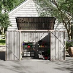 3x6 FT Metal Outdoor Storage Shed For 2 Trash Cans, Garbage Bin Storage With Chain Lid, Garden & Backyard Utility Shelter For Patio, Lawn 20 3x6 FT Metal Outdoor Storage Shed For 2 Trash Cans, Garbage Bin Storage With Chain Lid, Garden & Backyard Utility Shelter For Patio, Lawn -House Beautiful GUEST 03d899fa ca1f 4256 a8c0 4ac742900f32