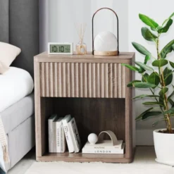 Fluted Night Stand Set Of 2, Modern Farmhouse Nightstand, 22" Large Bedside Table, End Table With Storage 14 Fluted Night Stand Set Of 2, Modern Farmhouse Nightstand, 22" Large Bedside Table, End Table With Storage -House Beautiful GUEST 0430b5ea e31e 4e19 9fb9 a141dddd131c