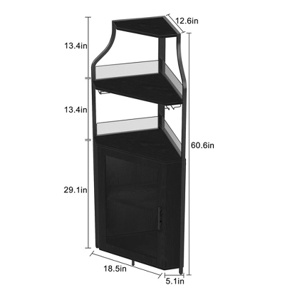 Corner Wine Bar Rack Cabinet With Detachable Wine Rack, Bar Cabinet With Glass Holder 3 Corner Wine Bar Rack Cabinet With Detachable Wine Rack, Bar Cabinet With Glass Holder