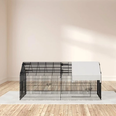 Large Metal Chicken Coop For 10 Chickens,Heavy Duty Reinforced Wire Mesh Run W/Waterproof & Anti-UV Cover,Secure Lock For Chickens/Ducks/Rabbit 4 Large Metal Chicken Coop For 10 Chickens,Heavy Duty Reinforced Wire Mesh Run W/Waterproof & Anti-UV Cover,Secure Lock For Chickens/Ducks/Rabbit - Image 2