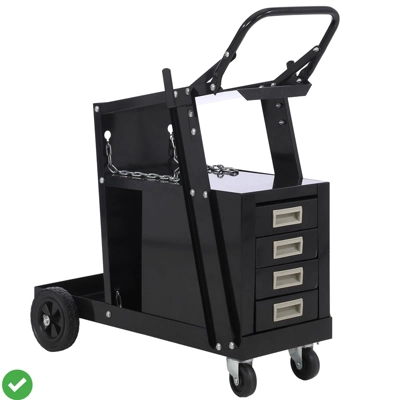Welding Cart Convenient Welding Cart For TIG MIG Welder & Plasma Cutter W/Wheels+ 4 Drawers 9 Welding Cart Convenient Welding Cart For TIG MIG Welder & Plasma Cutter W/Wheels+ 4 Drawers - Image 7