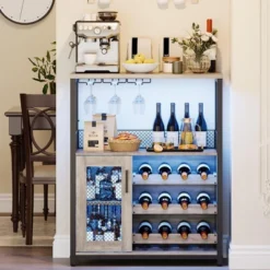 Jojoka 3-Tier Wine Bar Cabinet With LED Lights, Detachable Wine Rack And Storage Space 21 Jojoka 3-Tier Wine Bar Cabinet With LED Lights, Detachable Wine Rack And Storage Space -House Beautiful GUEST 058a077d 832e 46de 8e69 9426ed32d1c6
