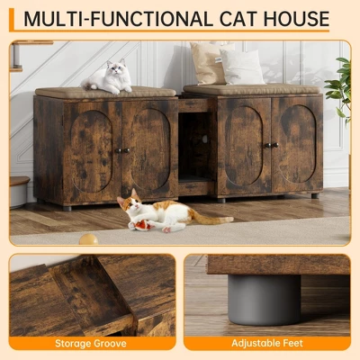 Cat Litter Box Enclosure With Removable Tray, Storage Cabinet & Easy Entry For A Tidy, Odor-Free Home 8 Cat Litter Box Enclosure With Removable Tray, Storage Cabinet & Easy Entry For A Tidy, Odor-Free Home - Image 6