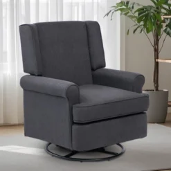 Recliner Swivel Chair, High-Density Sponge + Cotton And Linen Material, Small Swivel Rocker Recliner 16 Recliner Swivel Chair, High-Density Sponge + Cotton And Linen Material, Small Swivel Rocker Recliner -House Beautiful GUEST 073c9a54 ef48 4906 833a 962526243b08