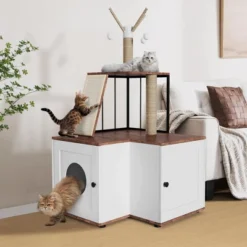 Modern 2-in-1 Cat Tree And Litter Box Enclosure With Odor-Resistant Surfaces, Multi-Level Tower, Durable Climbing Posts, Removable Pompom Sticks 17 Modern 2-in-1 Cat Tree And Litter Box Enclosure With Odor-Resistant Surfaces, Multi-Level Tower, Durable Climbing Posts, Removable Pompom Sticks -House Beautiful GUEST 075b3e9d 3ebc 4e10 b3ec f574ad0aff9f