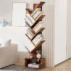 Jojoka 8-Tier Tree-Shaped Bookshelf With Storage Drawer – Tall Wooden Floor Standing Bookcase For Kids & Adults,Brown -House Beautiful GUEST 076a7834 3c29 460b 97f7 144c20728f77