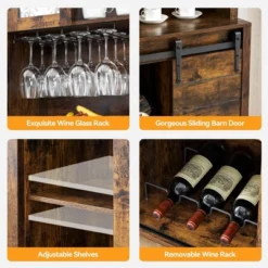 Jojoka 70'' Wine Bar Cabinet With Storage Hutch, Tall Coffee Bar Cabinet With Sliding Barn Doors, Bottle Glasses Rack, Farmhouse Coffee Bar 15 Jojoka 70'' Wine Bar Cabinet With Storage Hutch, Tall Coffee Bar Cabinet With Sliding Barn Doors, Bottle Glasses Rack, Farmhouse Coffee Bar -House Beautiful GUEST 07e3692c ab89 403f 9f60 3ebcd052259b