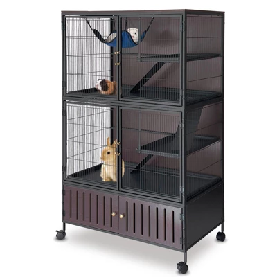 60" 5-Tier Ferret Cage, Multi-Level Chinchilla Cage With Lockable Doors, Ramps, Hammock, Wheels, Storage Cabinet, Small Animal Habitat 11 60" 5-Tier Ferret Cage, Multi-Level Chinchilla Cage With Lockable Doors, Ramps, Hammock, Wheels, Storage Cabinet, Small Animal Habitat - Image 9