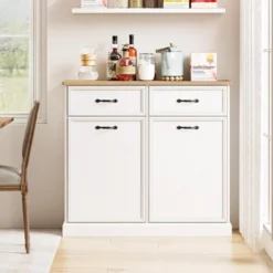 Trash Cabinet Tilt Out, Hidden Trash Can Cabinet 10 Gallon Storage Holder, Freestanding Pet-Proof Garbage Can Cabinet -House Beautiful GUEST 08dbd8d4 6c61 46ad 8582 a68e1c2b0158