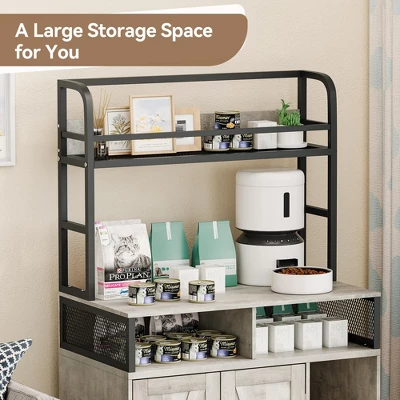 Hidden Cat Litter Box Enclosure Furniture With Shelf Storage And 2 Doors 4 Hidden Cat Litter Box Enclosure Furniture With Shelf Storage And 2 Doors - Image 2