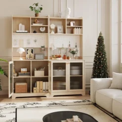 71" Pantry Cabinet, 6-Tier Freestanding Tall Cupboard Storage Unit With Pegboard, 2 Cabinets -House Beautiful GUEST 09ce947d 9bb2 48ba b5ab 039b4b1adfb5 1