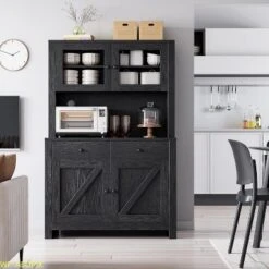 Multi-Functional Kitchen Pantry Cabinet With Microwave Stand & Coffee Bar -House Beautiful GUEST 09e63c36 0e0e 4a48 b0c5 f85702972d47