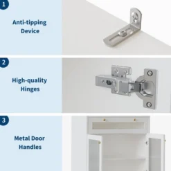 Kitchen Pantry Cabinet, 62 Inch Freestanding Hutch Cupboard With Large Countertop -House Beautiful GUEST 0a94a112 b91b 422c bdfe 2ae0ce875180
