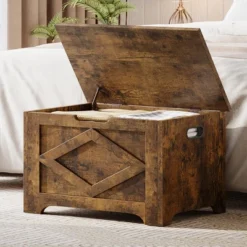 Jojoka Storage Chest, Storage Bench With Safety Hinge, Farmhouse Style Wooden Toy Chest For Entryway, -House Beautiful GUEST 0aa2212b a24e 4b95 a1d7 01ce462c3a9e