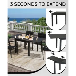 Expandable Patio Table For 4-6 Persons, Extentable Outdoor Dining Table Set 31.5”-63” -House Beautiful GUEST 0b151221 931d 4271 b14c 9359b03c1c77