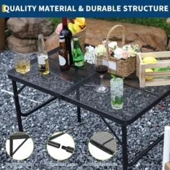 Folding Grill Table,Portable Camping Table With Mesh Desktop,Height Adjustable Lightweight Metal Grill Table 12 Folding Grill Table,Portable Camping Table With Mesh Desktop,Height Adjustable Lightweight Metal Grill Table -House Beautiful GUEST 0b24d8b7 4a3a 42cd 9252 0058e27dc0c6