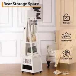 Jewelry Organizer Cabinet With Full-Length Mirror,360° Rotating Vanity Mirror,Large Jewelry Armoire With Led& Shelves 16 Jewelry Organizer Cabinet With Full-Length Mirror,360° Rotating Vanity Mirror,Large Jewelry Armoire With Led& Shelves -House Beautiful GUEST 0ba2152f 58ff 4d61 9720 01a38c606f38