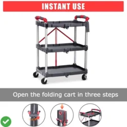 3-Layer Folding Cart Portable Service Trolley Collapsible Utility Carts 56 Lbs Load Capacity 14 3-Layer Folding Cart Portable Service Trolley Collapsible Utility Carts 56 Lbs Load Capacity -House Beautiful GUEST 0ce02061 5e60 4e57 a850 c4d017b97bc6