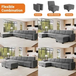 7-Seat Modular Sectional Sleeper Sofa With Storage Ottomans, U Shaped Convertible Couch For Apartment Or Home -House Beautiful GUEST 0d72f71b b5f2 46d8 b91b 3db4cddb7d8c