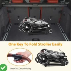 Convertible Baby Stroller 2 In 1 With Adjustable Backrest & Canopy Foldable Aluminum Alloy Anti-Shock -House Beautiful GUEST 0d74d3ee 47ac 42c5 a5a0 a5192c379204