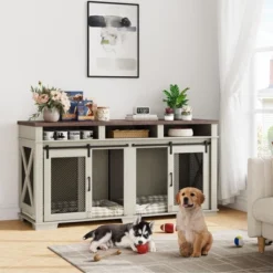 71" Dog Crate Furniture For 2 Dogs, Dog Kennel With 3 Storage Drawers & Removable Divider 18 71" Dog Crate Furniture For 2 Dogs, Dog Kennel With 3 Storage Drawers & Removable Divider -House Beautiful GUEST 0d858dd7 e164 452b b9e0 5980267599f1
