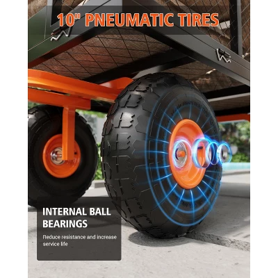 Heavy Duty Steel Garden Wagon Cart Capacity With Removable Sides Tires For Yard Lawn Farm Warehouse 5 Heavy Duty Steel Garden Wagon Cart Capacity With Removable Sides Tires For Yard Lawn Farm Warehouse - Image 3