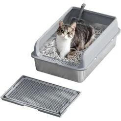 Stainless Steel Cat Litter Box With Scoop And Mats,Open Top High Wall Sided Enclosure Large Metal Cat Litter Box Non-Sticky Easy 19 Stainless Steel Cat Litter Box With Scoop And Mats,Open Top High Wall Sided Enclosure Large Metal Cat Litter Box Non-Sticky Easy -House Beautiful GUEST 0e93ffad 60ed 49c1 b614 33a6836210dc