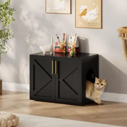 Cat Litter Box Enclosure, Hidden Cat Litter Box Furniture With With 2 Doors And Pads, Wooden Kitty Litter Box Cabinet Furniture -House Beautiful GUEST 0edc8d84 a35d 41c5 ace4 106fda11d9ef