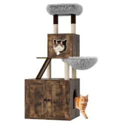 Cat Tree With Litter Box Enclosure 59 Inch Large 2 In 1 Cat Tower Condo With Scratching Post -House Beautiful GUEST 0edc99e3 9d85 45dc aacb 20ea2a754e4b 1