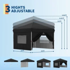 10x10FT Instant Pop-Up Canopy Tent With 4 Removable Side Walls – Commercial-Grade Outdoor Shelter System For Events, Black 21 10x10FT Instant Pop-Up Canopy Tent With 4 Removable Side Walls – Commercial-Grade Outdoor Shelter System For Events, Black -House Beautiful GUEST 0ee869a5 f46f 4402 952e cf02fd2a5b0a