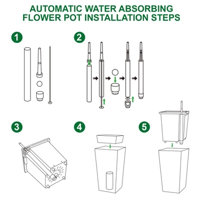 30" Tall Rectangular Planters Set Of 2 – Large Modern Plant Pots With Drainage Holes, Water Level Monitor & Wheels, Black 7 30" Tall Rectangular Planters Set Of 2 – Large Modern Plant Pots With Drainage Holes, Water Level Monitor & Wheels, Black - Image 5