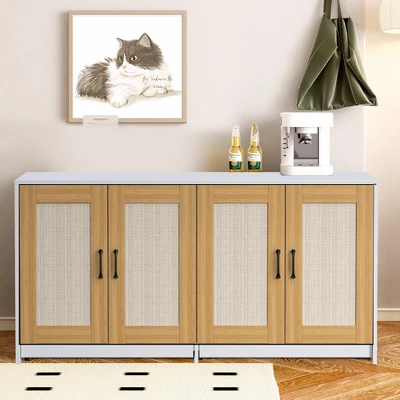 Double Room Litter Box Enclosure For 2 Cats, 47.2" Large Wood Hidden Litter Box Furniture For 2 Boxes With Sisal Doors And Sliding Drawers 11 Double Room Litter Box Enclosure For 2 Cats, 47.2" Large Wood Hidden Litter Box Furniture For 2 Boxes With Sisal Doors And Sliding Drawers - Image 9