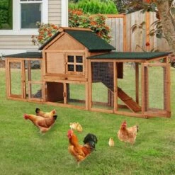 Jojoka Pet Wooden Rabbit Hutch, Outdoor Chicken Coop, Double Side Runs, Removable Tray, Ramps, Weatherproof Roof -House Beautiful GUEST 0ff94332 60ee 4be0 abf6 8d067482dcd8