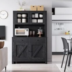 Kitchen Pantry Storage Cabinet With Microwave Stand & Coffee Bar Cabinet,Freestanding Hutch Cabinet With 4Doors 14 Kitchen Pantry Storage Cabinet With Microwave Stand & Coffee Bar Cabinet,Freestanding Hutch Cabinet With 4Doors -House Beautiful GUEST 1170ca7d b265 4797 908f da992059fab8 1