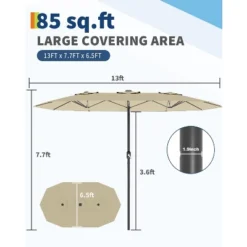 13 FT Patio Umbrella, Double-Sided Rectangle Patio Umbrella With Base, UV Protection, Waterproof And Windproof, For Poolside, Lawn & Backyard 18 13 FT Patio Umbrella, Double-Sided Rectangle Patio Umbrella With Base, UV Protection, Waterproof And Windproof, For Poolside, Lawn & Backyard -House Beautiful GUEST 11cd63e8 2b27 4a31 bcc4 973814bd7acf