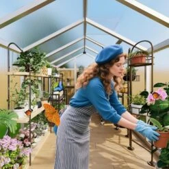 6x10 FT Greenhouse, Easy Assembly Aluminum Polycarbonate Greenhouses For Outdoors With Roof Vent And Ground Nails -House Beautiful GUEST 12c21e7f 7924 4864 9e5d d75b2e8d1d46