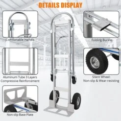 Convertible Hand Truck Dolly, Heavy Duty Folding Utility Cart, Pneumatic Tires For Warehouse, Aluminum 14 Convertible Hand Truck Dolly, Heavy Duty Folding Utility Cart, Pneumatic Tires For Warehouse, Aluminum -House Beautiful GUEST 12d25e7a 97d0 4280 b30e 9c3c9b35765b