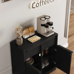 Sideboard Buffet Cabinet With 2 Drawers, 31.5" Large Coffee Cabinet With Storage, Modern Storage Buffet Table -House Beautiful GUEST 1311f1a7 1d97 45b6 9b18 c2e37feddfce