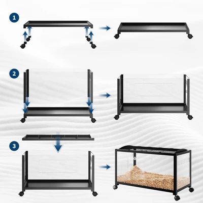38" Metal Large Rat Cage Stackable With Top Access,Ventilated Pet Mouse Cages With Front Door,Portable Hamster House For Rats, Guinea Pigs 9 38" Metal Large Rat Cage Stackable With Top Access,Ventilated Pet Mouse Cages With Front Door,Portable Hamster House For Rats, Guinea Pigs - Image 7