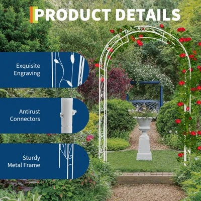 Metal Garden Arch, Outdoor Garden Arch Arbor Trellis For Climbing Plants, Wedding Arches For Ceremony 5 Metal Garden Arch, Outdoor Garden Arch Arbor Trellis For Climbing Plants, Wedding Arches For Ceremony - Image 3
