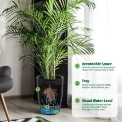 16/22" Tall Round Planter Set Of 2, Self Watering Pots For Indoor Plants, Large Flower Pot Outdoor With Built-in Drainage And A Water 13 16/22" Tall Round Planter Set Of 2, Self Watering Pots For Indoor Plants, Large Flower Pot Outdoor With Built-in Drainage And A Water -House Beautiful GUEST 155fbb2c b02f 4be1 a366 89ac6ce044b5